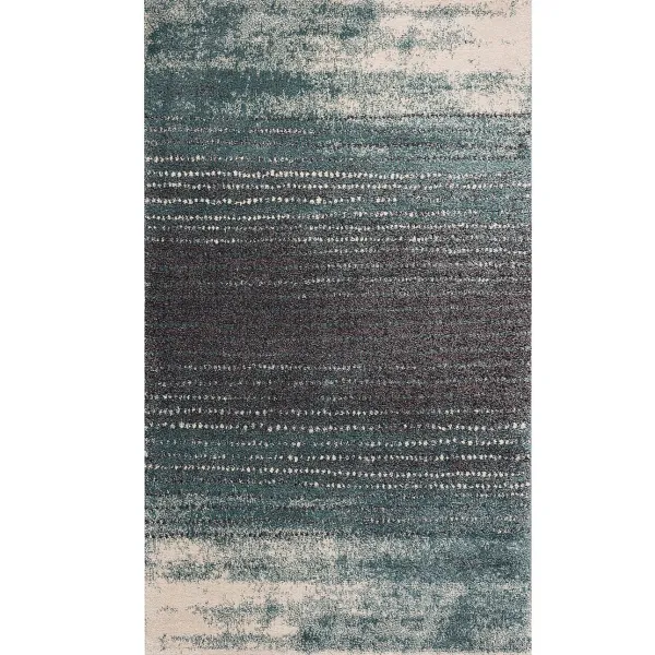 Koberec Modern Teal blue/ dark grey 200x290cm