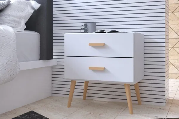 Nočný stolík KAJA 2D biely