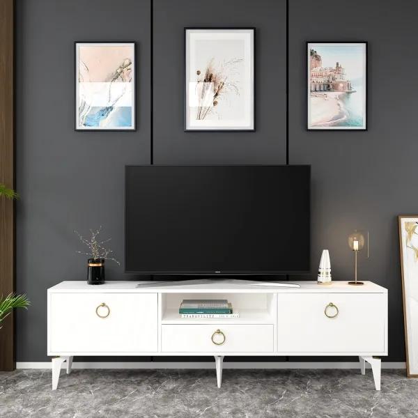 DOTA TV stolík na nožičkách, biela