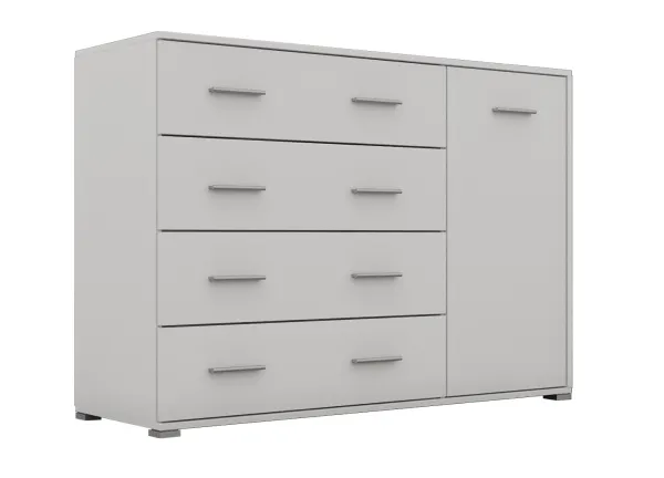 RADAN kombinovaná komoda 1D4S, biela nymfea alba