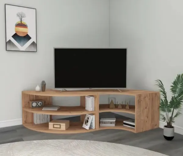 MELL rohový TV stolík, borovica
