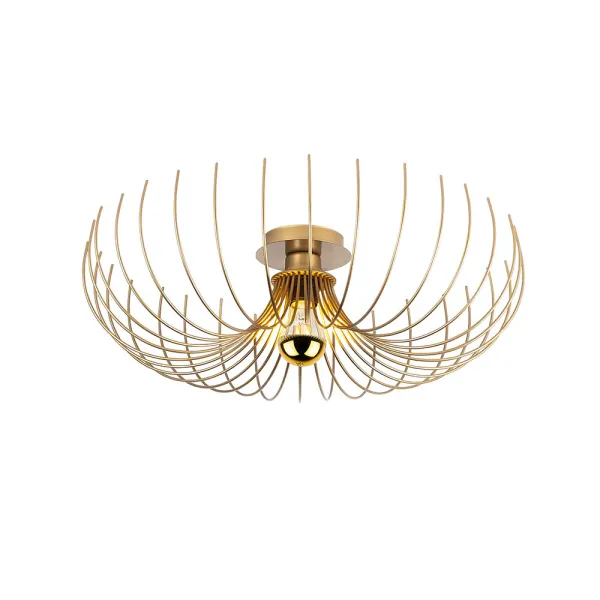 Moderná zlatá kovová stropná lampa