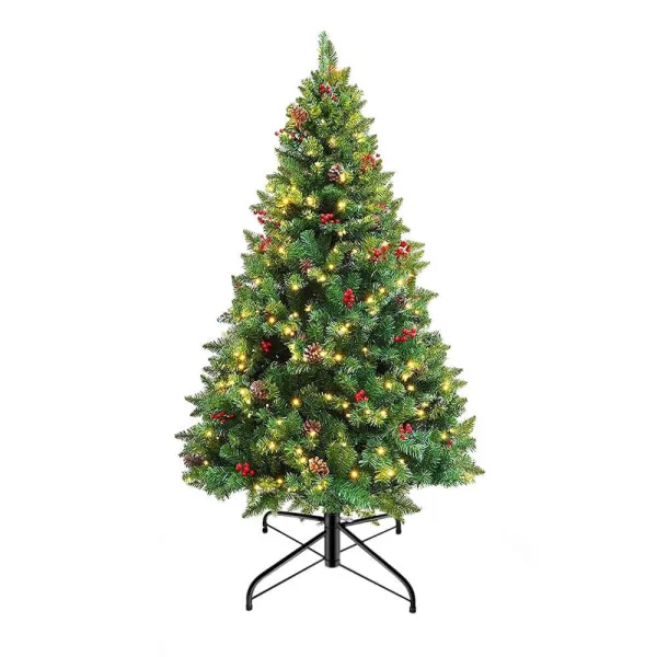 Vianočný stromček s LED diódami, rôzne typy, teplá biela, 100 LED- ov, 120 cm