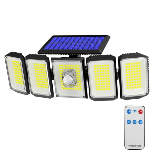 5 panelová otočná 300 LED- ová solárna lampa