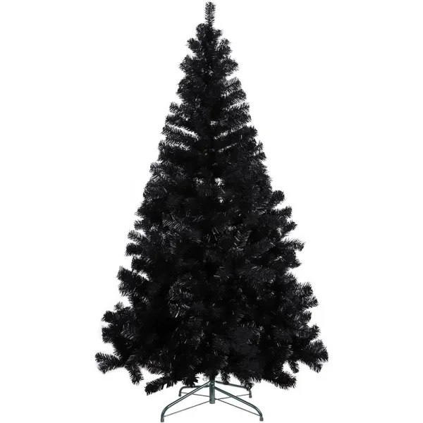 Čierny umelý vianočný stromček, 150 cm 415 vetiev