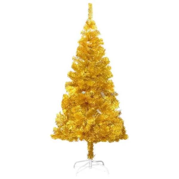 Zlatý umelý vianočný stromček, 120 cm 230 vetiev