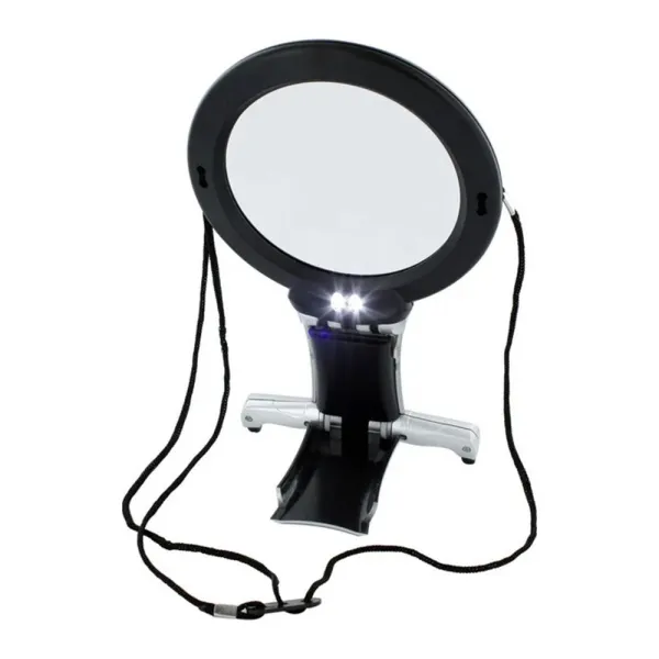 Závesná lupa s 2 LED diódami, studená biela