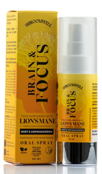 Shroomwell Ústny sprej - Mozog a sústredenie 30ml