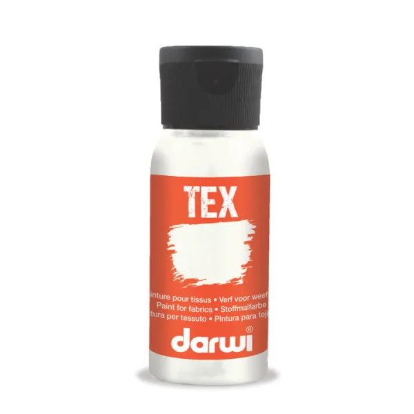 DARWI TEX farba na textil 50 ml - 010 biela