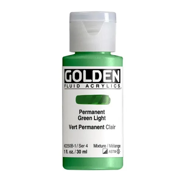 Akrylová farba GOLDEN Fluid 118 ml - 2250 permanentná svetlozelená