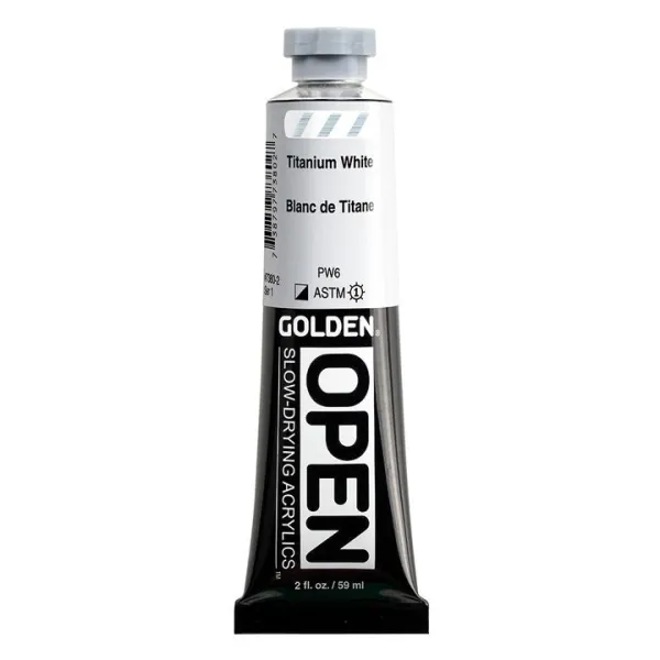 Akrylová farba GOLDEN OPEN Slow-Drying 59 ml - 7380 Titánová Biela