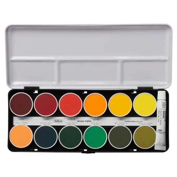 Sada akvarelových farieb Cake Colors Opaque - Holbein - 12 ks