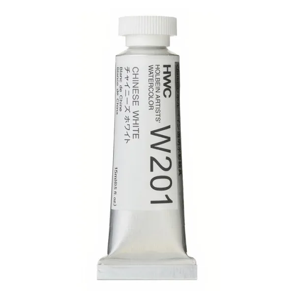 Profesionálne akvarelové farby Holbein Artists 15 ml  | biele a čierne odtiene - čínska biela
