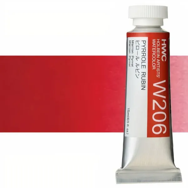 Profesionálne akvarelové farby Holbein Artists 15 ml  | červené odtiene - pyrrol rubínová