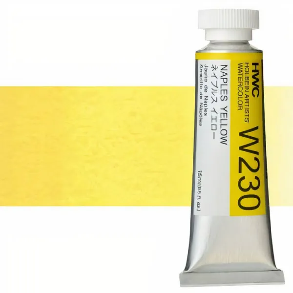 Profesionálne akvarelové farby Holbein Artists 15 ml  | žlté odtiene - neapolská žltá