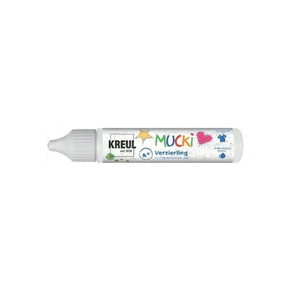 Glitrová farba v pere MUCKI 29 ml - biela