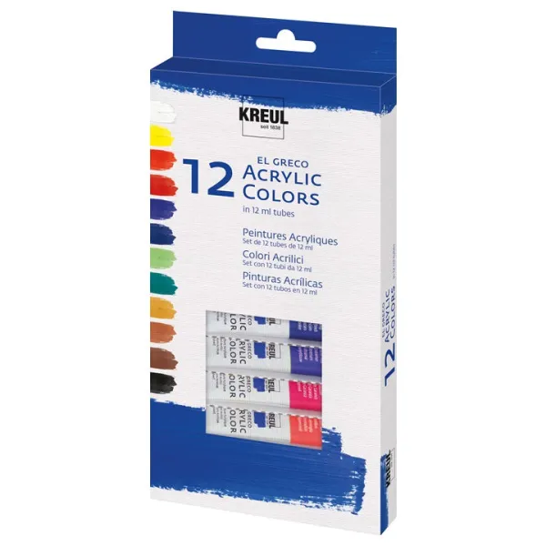 Akrylové farby El Greco / sada 12 x 12 ml