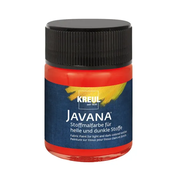 Farba na svetlý a tmavý textil JAVANA 50 ml - červená