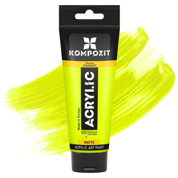 Akrylová farba Kompozit STANDART Fluorescent 75 ml - 111 Fluorescenčná limetkovo zelená
