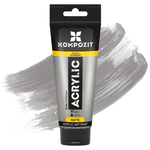 Akrylová farba STANDART Kompozit Metallic 75 ml - 91 Strieborná