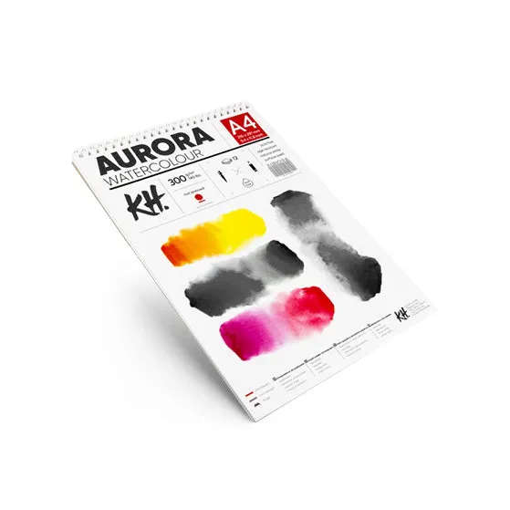 Akvarelový blok AURORA hot press so špirálou - 12 listový - A5