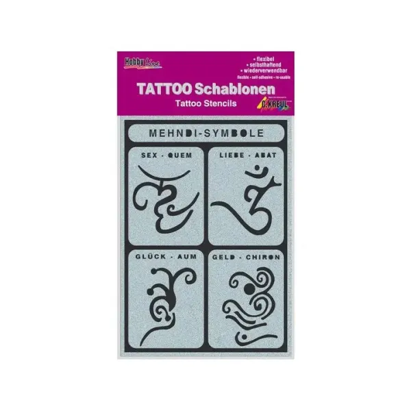 Samolepiaca tetovacia šablóna Mehndi-Symbols