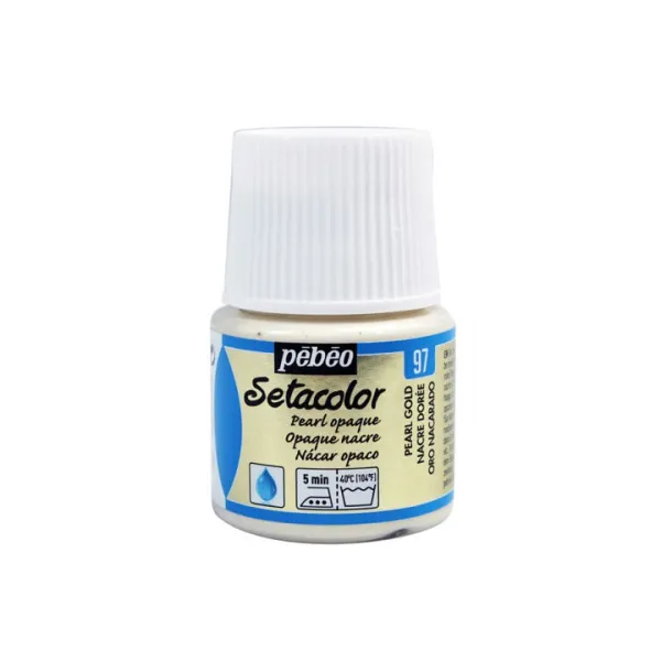 Farba na textil Pebeo Setacolor Opaque Pearl 45 ml - perlová modrá