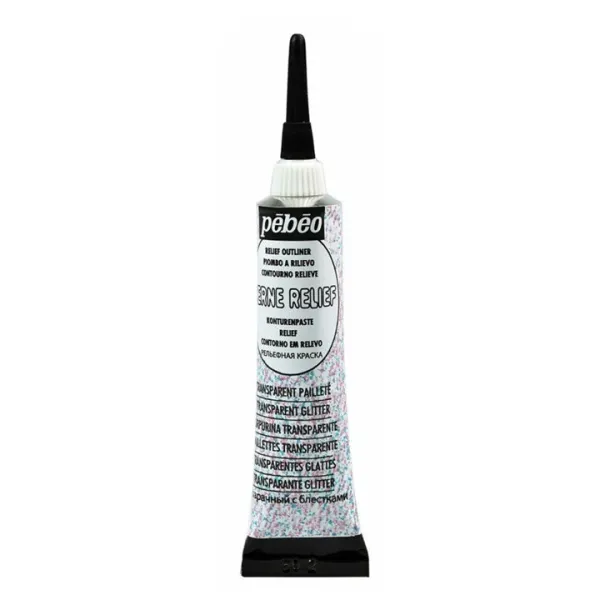 Kontúra Pebeo Cerne Relief 20 ml - Transparent Glitter