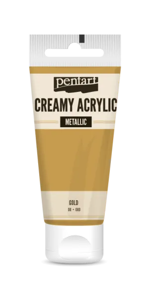 Pentart krémová akrylová farba metalická 60 ml - zlatá