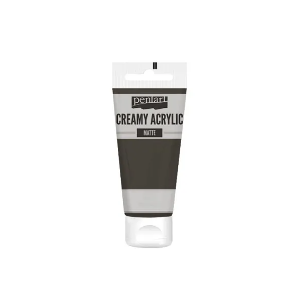 Krémová akrylová farba matná Pentart 60 ml - sivá