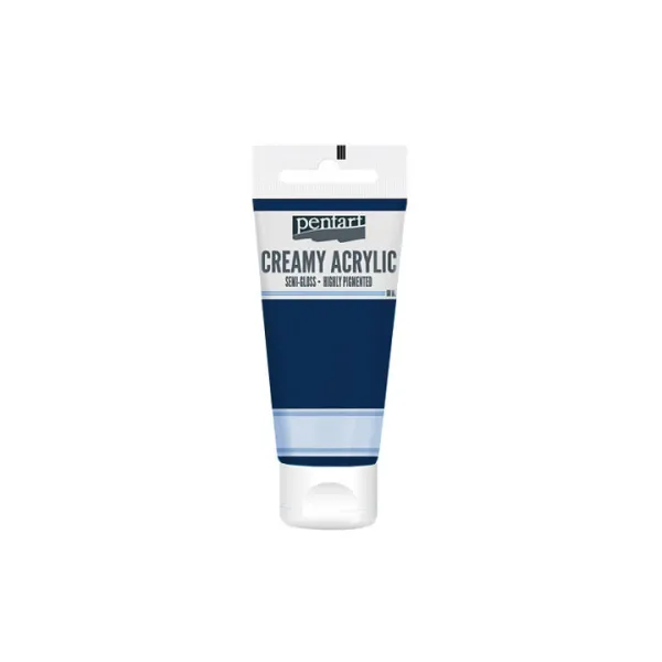 Krémová akrylová farba pololesklá Pentart 60 ml - tmavomodrá