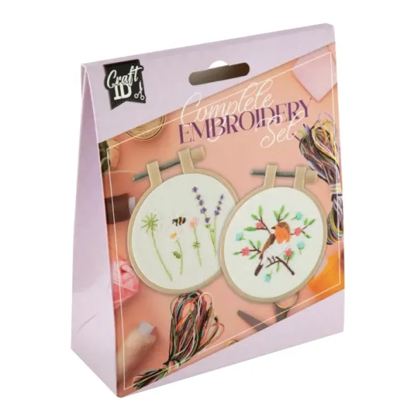 Mini vyšívacia súprava 2 ks Ø 8,5 cm