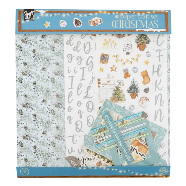 Vianočná sada na scrapbooking modrá