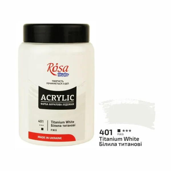 Akrylová farba, 400 ml, ROSA STUDIO - Titánovo biela (401)