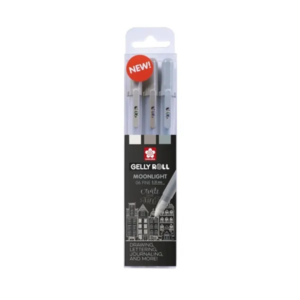 Gélové perá Sakura Gelly Roll MOONLIGHT - 3 ks - urban
