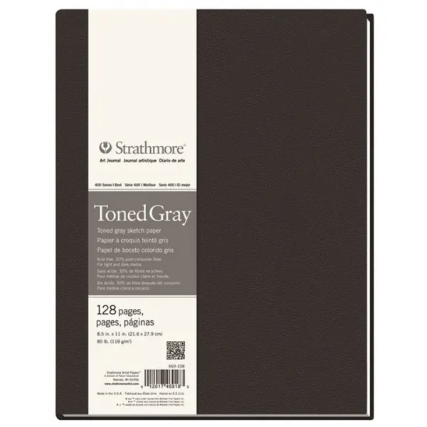 Artbook Strathmore Tónovaný papier Gray pevná väzba - 21.6 x 27.9 cm