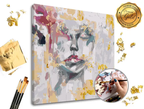 Maľovanie podľa čísel PREMIUM GOLD – Zabudnutá | Zabudnutá - 50x50 cm