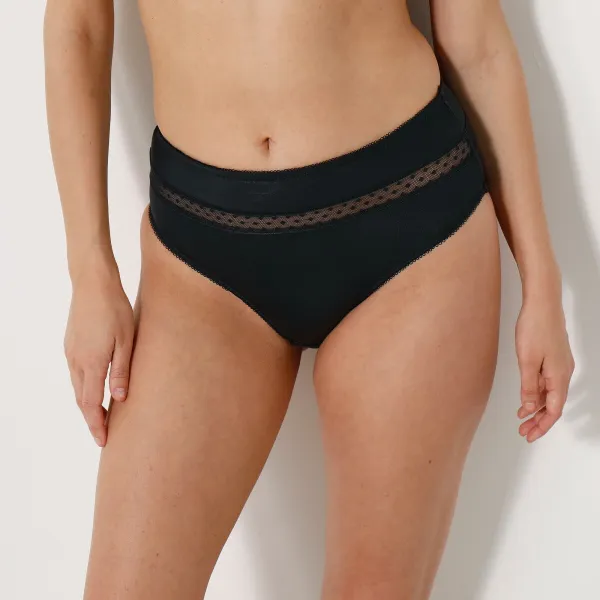 Súprava 2 vysokých nohavičiek Paia zn. Confidence Lingerie® z mikrovlákna a vyšívaného tylu