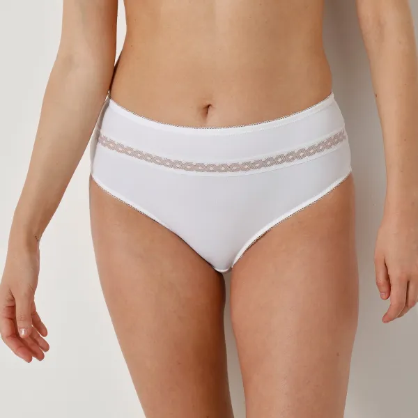 Súprava 2 vysokých nohavičiek Paia zn. Confidence Lingerie® z mikrovlákna a vyšívaného tylu