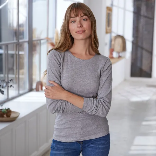 Súprava 2 ks tričiek s  dlhými rukávmi z bavlny s jemným vrúbkovaním