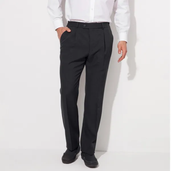 Nohavice s pružným pásom, polyester/vlna