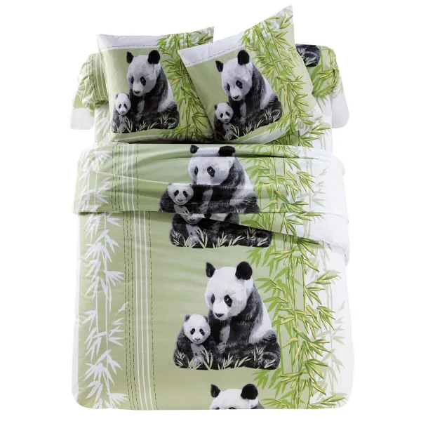 Posteľná bielizeň Panda s potlačou, polycoton