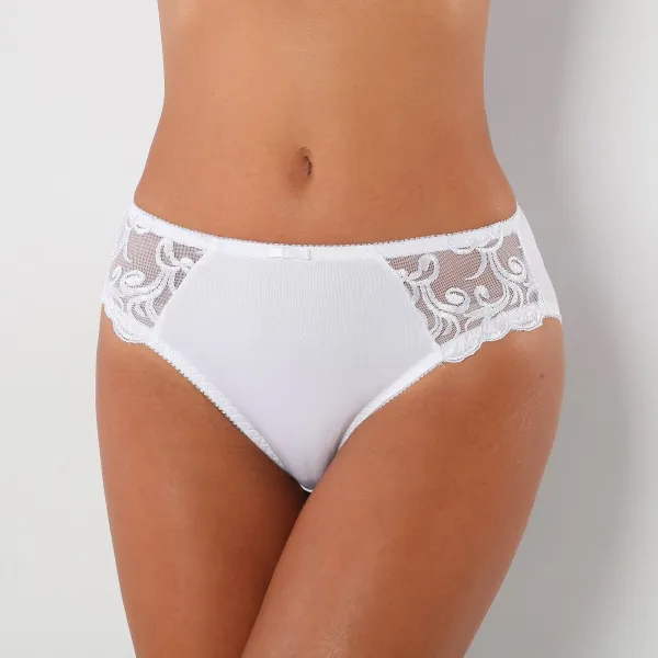 Klasické nohavičky Sienne zn. Confidence Lingerie® z mikrovlákna a vyšívaného tylu, súprava 2 ks
