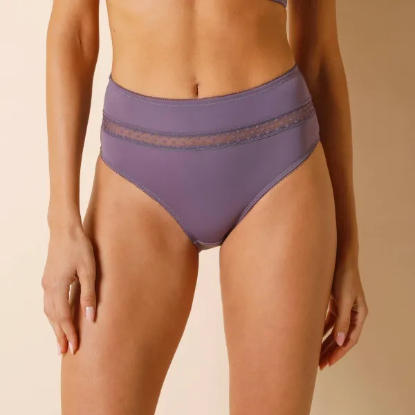 Súprava 2 vysokých nohavičiek Paia zn. Confidence Lingerie® z mikrovlákna a vyšívaného tylu