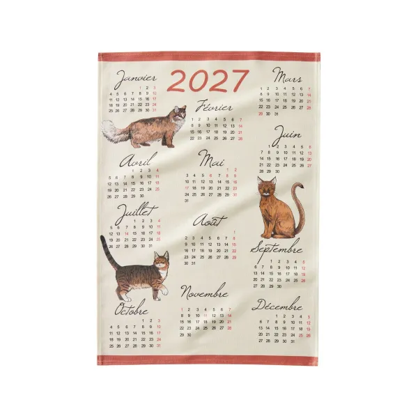 Súprava 3 utierok s motívom kalendára 2027 a zvieratiek