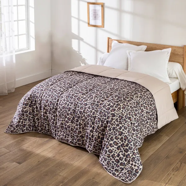 Prikrývka s leopardím motívom, mikrovlákno 200 g/m2