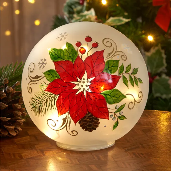 LED sklenená guľa Vianočná hviezda