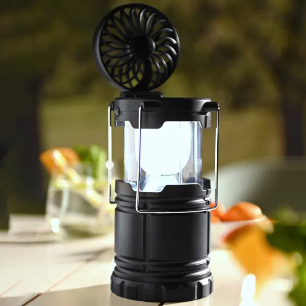 LED kempingové svetlo s ventilátorom