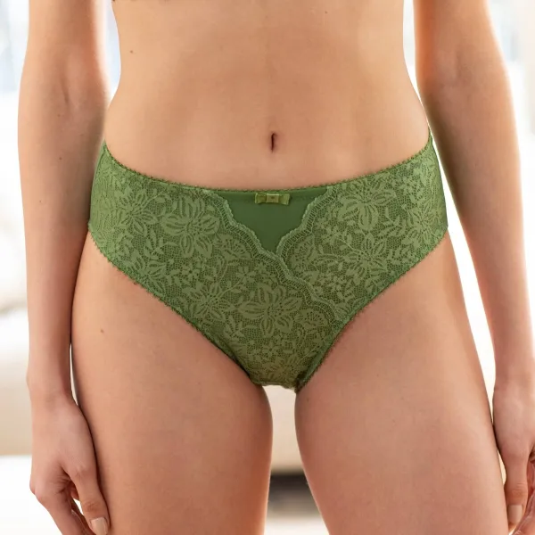 Súprava 2 midi nohavičiek  Guspini zn. Confidence Lingerie® s vysokým pásom, čipkou a tylom
