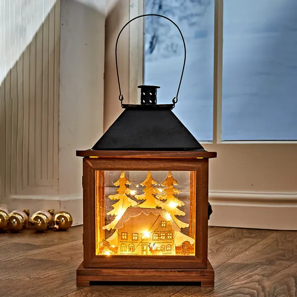 LED lampáš "Zimný dom"